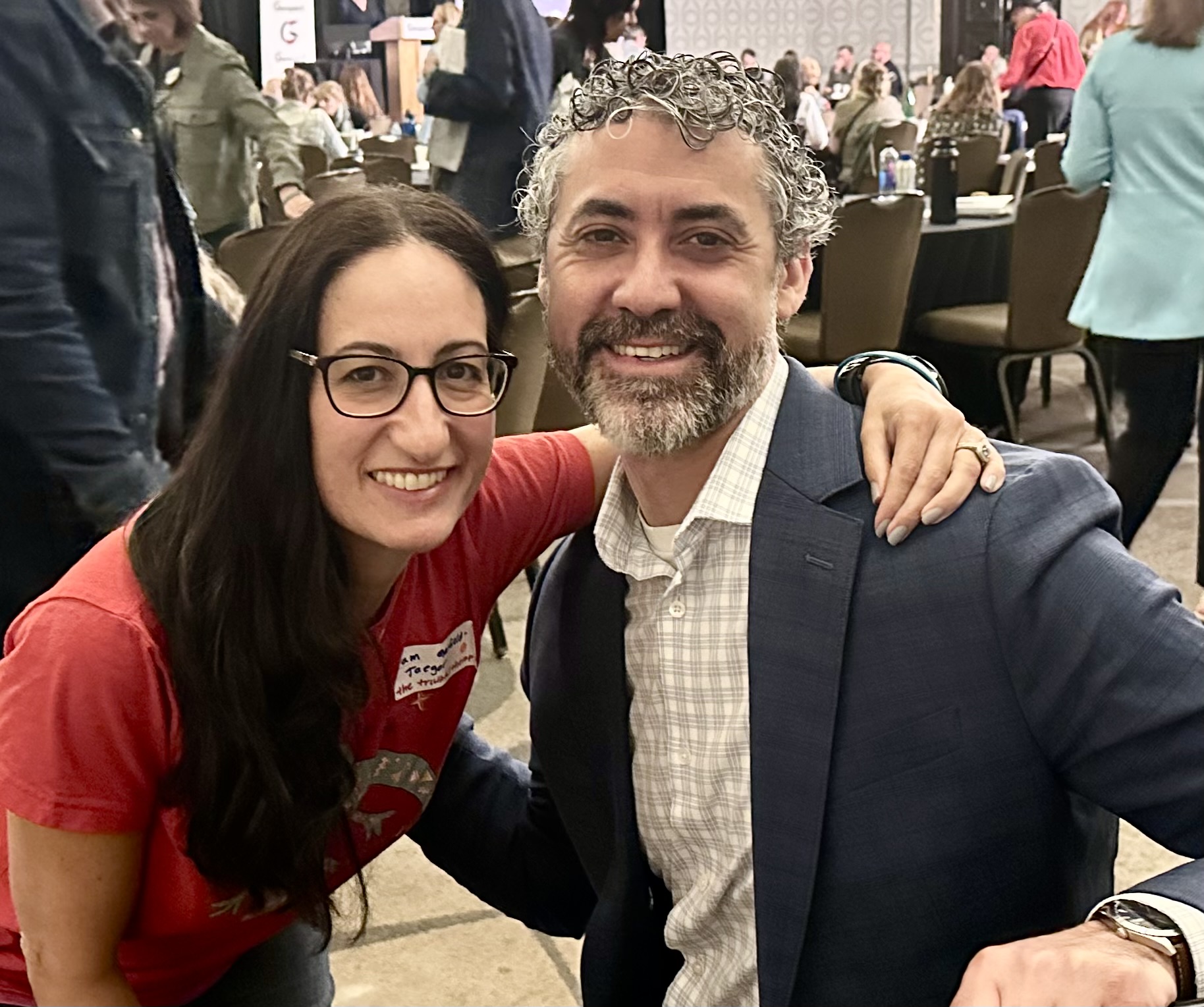 Pamela Garfield-Jaeger with Andrew Hartz, founder of the Open Therapy Institute